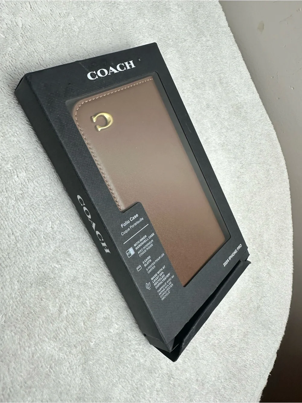COACH Brown Folio Case for 2024 iPhone